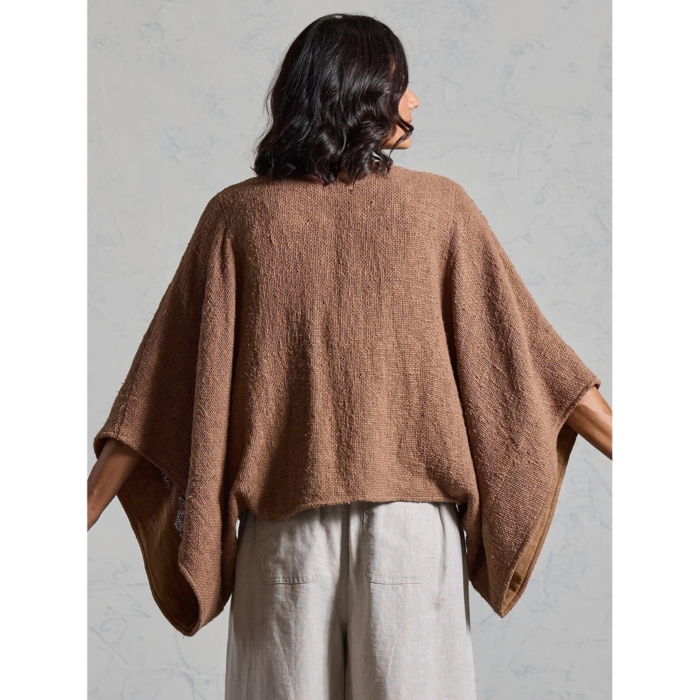 Nomad the Label Small / Medium Bloom Cotton Shrug in Desert Sand Boxy Boho - Picture 4 of 13
